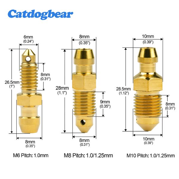 Catdogber 4pcs parafuso de titânio m6 m8 m10 x ptich1.0/1,25 mm de espaçamento pinça de motorista de óleo drenagem para parafuso parafuso para parafuso para parafuso