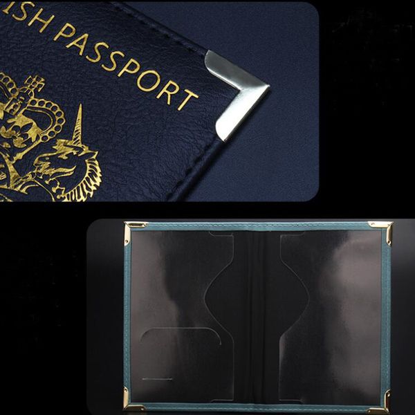 Mulheres do Reino Unido Homens de viagem Capa de passaporte PU Caso de passaporte de couro para o Reino Unido Grã -Bretanha British Card Holder Wallet