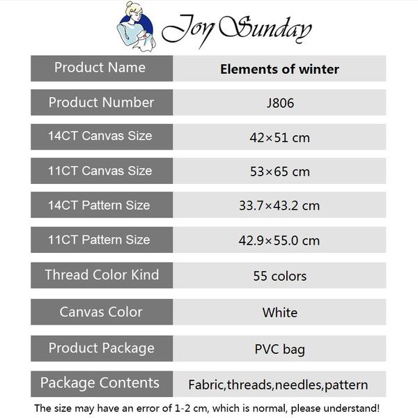 Elemente des Herbst- und Winterkreuzstich -Kit -Musters 11C