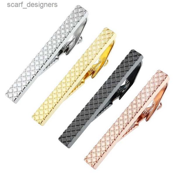 TIE CLIPS HAWSON Simples 4 Cores Designs Tie Clips for Men Fashion Luxury Wedding Shinny Tie Bar Pin Y240411