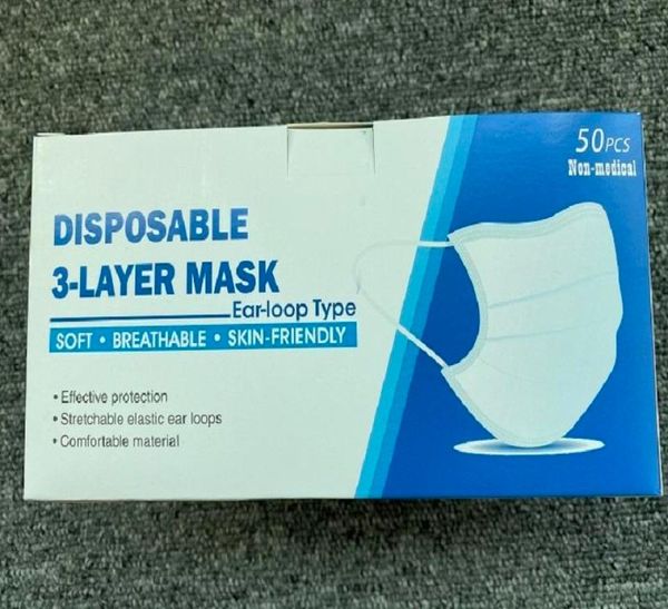 Maschera usa e getta con maschere Packaging Face Box 3layer Factory Dust Proop Face Maschere Anti PM25 Sicurezza per la cura Elastica maschi e WO6651196