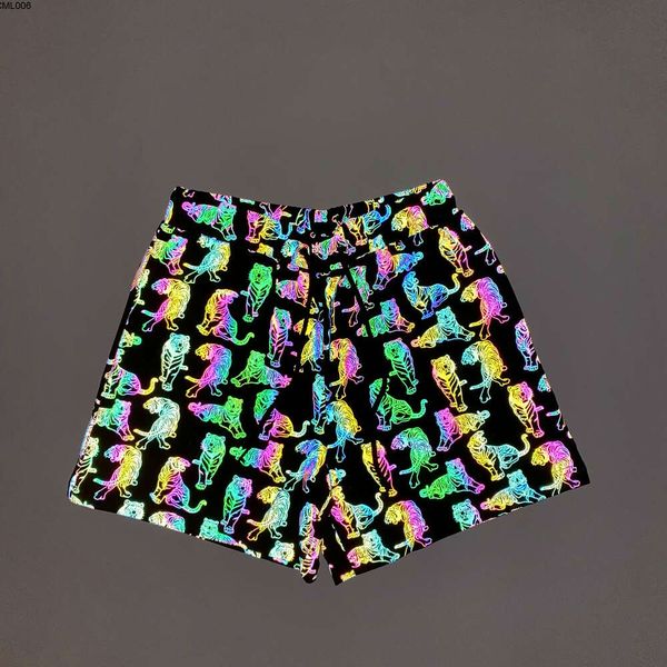 Pantaloncini da uomo multicolore riflettente funghi tigre zebra serpente di pelle di pelle di pelle estiva notte luccicante femmina pantaloni corti coppia hip hop donna sexy signore sexy