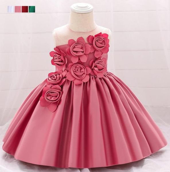 2020 Abito da sposa floreale Abito da bambina neonato per bambino elegante abito da principessa con il bambino battesimo 1 anno abito da festa di compleanno Q2234775