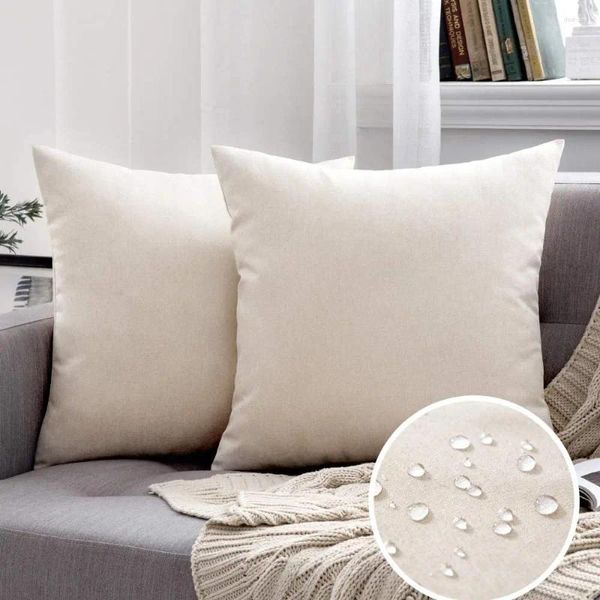 Sala de capa de travesseiro Polyster Sofá macio travesseiros de travesseiros decortivos sólidos para o sofá ao ar livre à prova d'água de cor