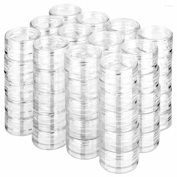 Garrafas de armazenamento 50pcs 3g Plastic Cosmetic Jar de maquiagem de maquiagem transparente Amostra transparente Creme de sombra do olho Lip Lip Diy Pot