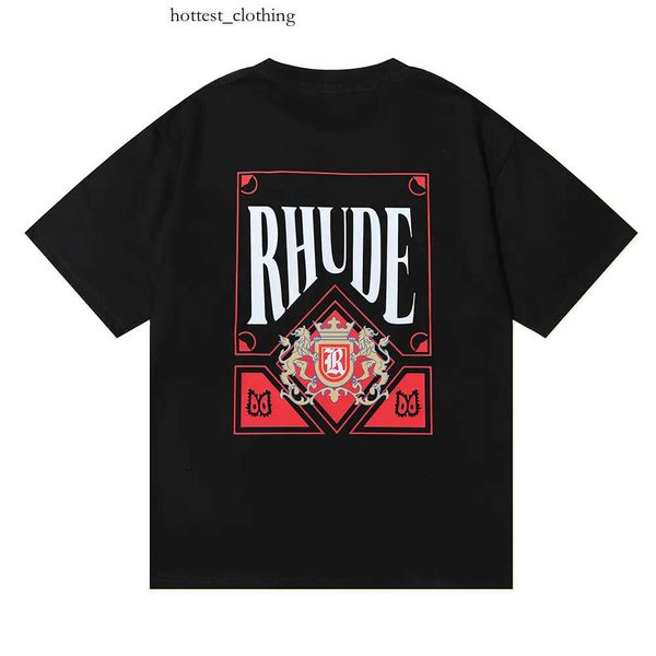 Primavera verão rhude camiseta homem t camisetas femininas tees skate skate times homens de manga curta camiseta de luxo de luxo camisetas masculinas nos tamanho s-xxl 582