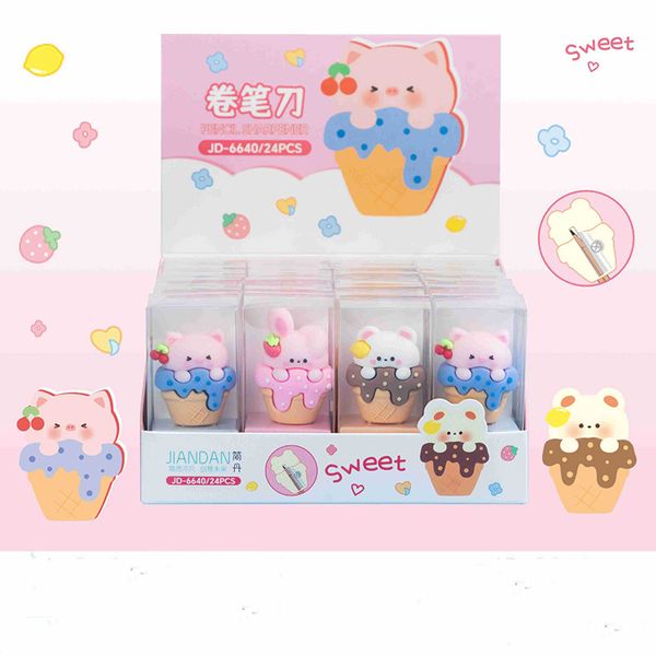 Kawaii Ice Cream Affiliante Manuale fai da te Cutter Pencil Cutter Kids Elogi Regali Corea di ritorno alle forniture per uffici scolastici