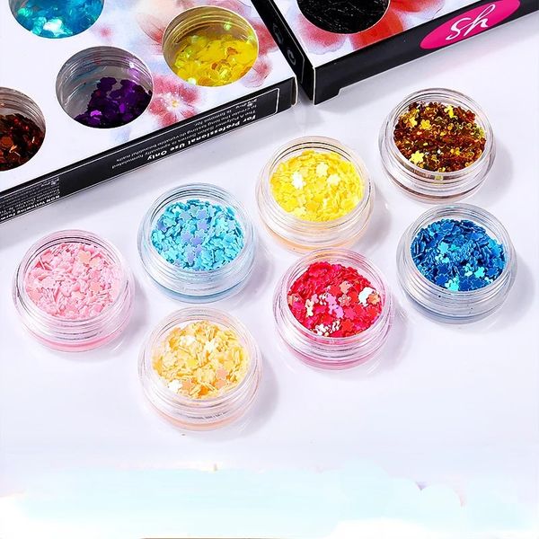 2024 Kutu Başına 12 Bölge Silicon Kalıp Kabuk Cipsleri İçin Karışık Renkli Sequins Dolgu Şeker Kağıt Sequins Nail Art Mücevher Yapımı- İçin