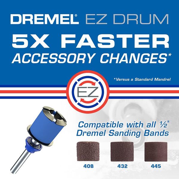 Dremel EZ407SA EZ Lock Mandrel Landing Drum and Mandrel Kit para Dremel 1/2 polegada Roticária Triols Acessórios