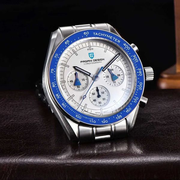 Orologi da polso Pagani design maschile aerospaziale blu lunare quarzo maschile velocità sport cronografo ar sapphire cristal 2024 nuovo orologio