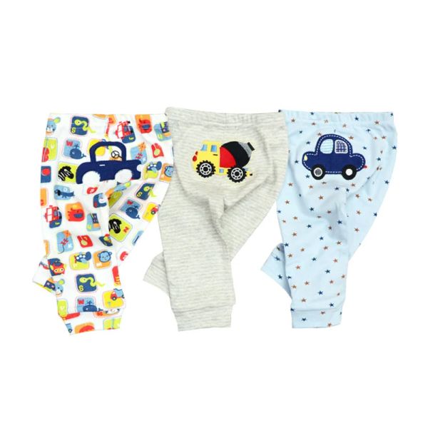 Pantolonlar 3pcs/lot bebek pantolon bahar sonbahar pamuklu bebek pantolon karikatür maymun bebek gril pantolon 024 yenidoğan kız bebek giysileri