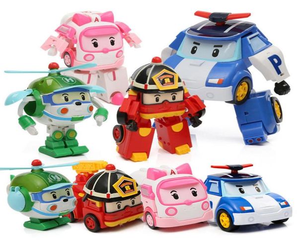 Koreanische Kinderspielzeug Robocar Poli Transformation Roboter Poli Amber Roy Car Toys Actionfigur Spielzeug für beste Geburtstagsgeschenke x05035378215