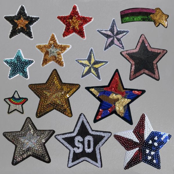 Vendas de bordado de lantejoulas de lantejoulas de estrela vendas de atacado 1-10 pcs