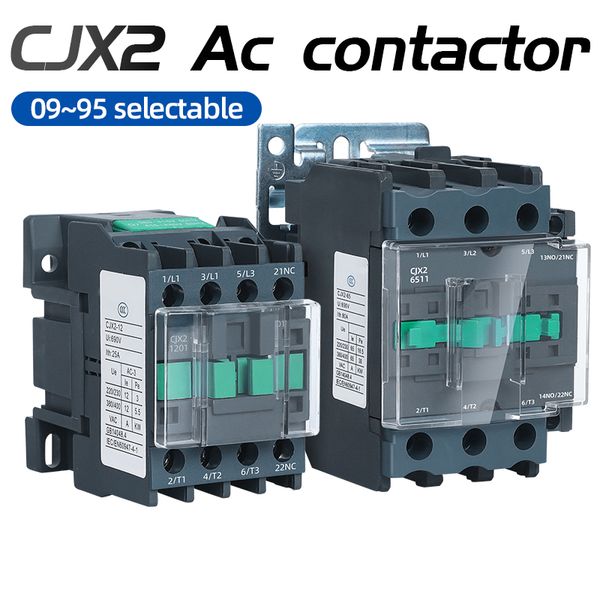 CJX2 0901-3210 Contator de CA elétrica industrial, forte condutora, 24V 110V, 220V 380V Pure Copper Bobper