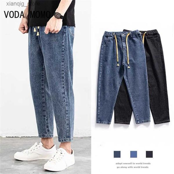 Herren Jeans Frühlings Sommer Herren Jeans Baumwoll Denim Hip Hop Slack Bottom Jogger Streetwear Skinny Blue Hosen Hombre Harem Hosen Männer S-3xl L49