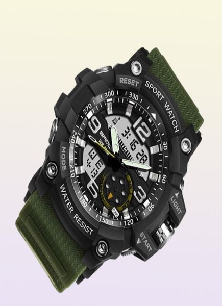 Sport G Watch Dual Time Men Rates 50m Relógios de relógio masculino à prova d'água Relógios militares para homens choques resisitantes esportes Relógios Presentes x05245783947