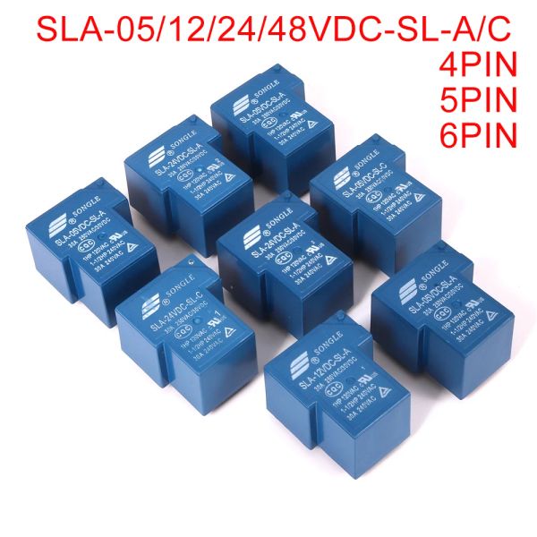 Relé de potência 5pcs SLA-05V 09 12V 24V 48VDC-SL-A -C 4PIN 5PIN 6PIN 30A T90 SLA-05VDC-SL-A SLA-12VDC-SL-A SLA-24VDC-SL-C