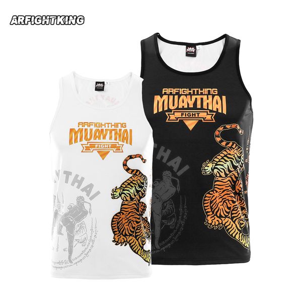 MMA Fighting Sports Twin Tiger Tiger Muay Thai Sleeveless Allenamento di combattimento completo Elastico Bicycle Camping T-shirt