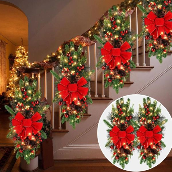 Fiori decorativi perle di vetro per vasi Catcher Pro Christmas Casiccase Ghirlance Pavimento appeso Bowknot Decoration Year Home