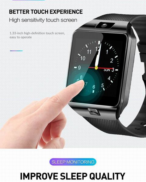 Tela de toque digital relógio inteligente relógio DZ09 Q18 Câmera de pulseira Bluetooth Compatível com Wristwatch SIM CART