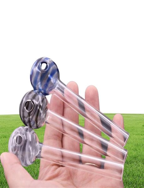 Rauchrohr ganz 10 cm neuest Lollipop Design Glasöl Brenner Rohr Pyrex Gerade Mini Brennende Handrohre1736114