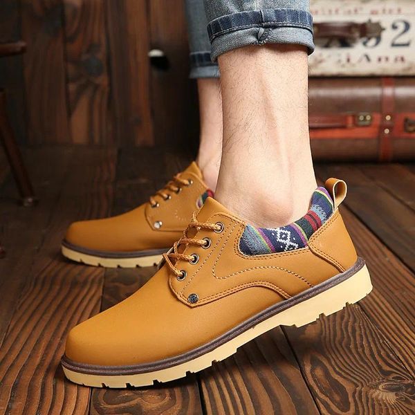 Casual Shoes Herren Mode Business Leder Anti-Schlupf-wasserdichte Kleidung-resistente Arbeit Outdoor Travel Urlaub Sport Freizeit Freizeit