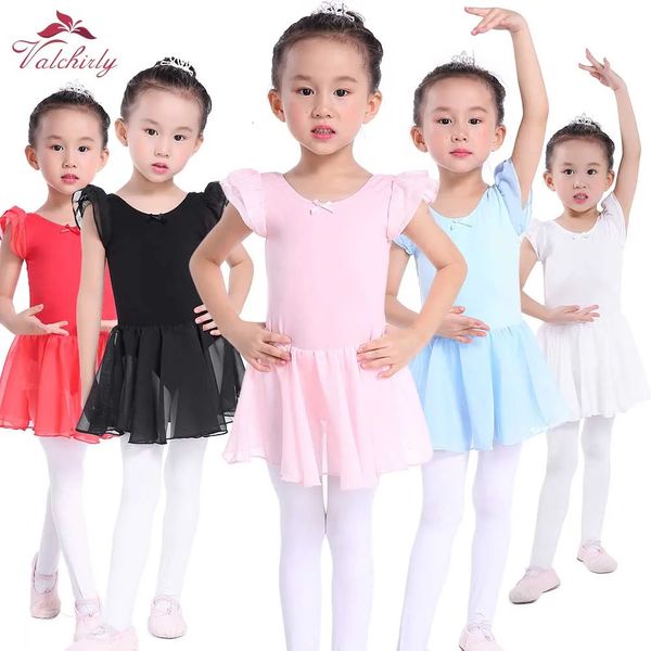 Abito da balletto rosa Kids Leotard tutu dance indossa costumi leotards balletto per ragazza ballerina 240411