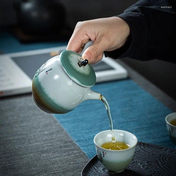 Tee-Sets Stoare Stone Celadon Glaze Gaiwan Teekanne kleiner Set leichte Luxus und Einfachheit Anti-Scald Tragbare Geschenkbox