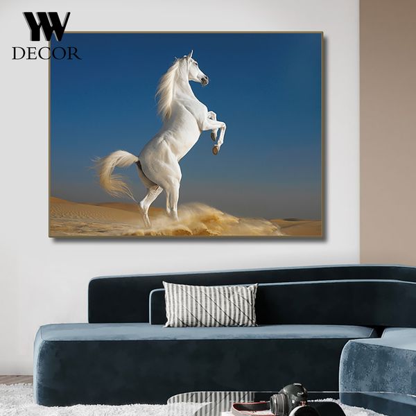 Cavalos de animais artigos de arte pintando imagens de parede pôsteres modernos folhas decorativas imagens de parede para decoração da sala de estar