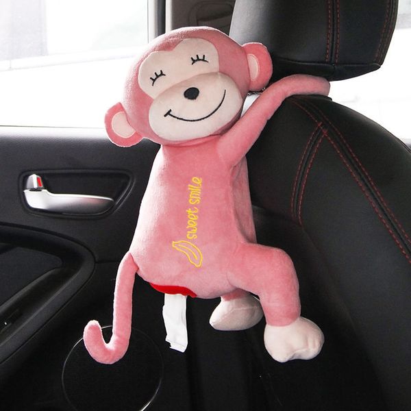 Tissue bambola per bambola per scatola per auto per carta carina scatola di carta scimmia supporto per asciugamano di carta per interni automobilistica