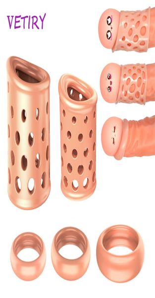 5pcs/set Correzione del prevalente per uomini Anelli del pene traspirante ritardare il cazzo Eiaculazione giocattoli sexy Dispositivo maschio adulto6493709