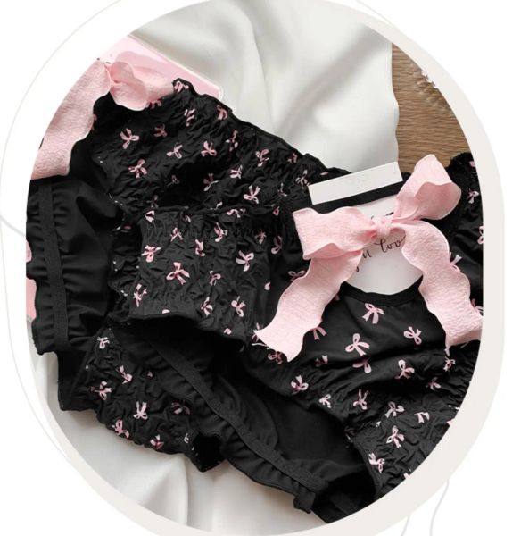 2023 Nuovo arrivo al 100% foto vera m l xl adorabile simpatica lolita kawaii bella mutandine big bow uderwear brevi montani di perizoma wp864