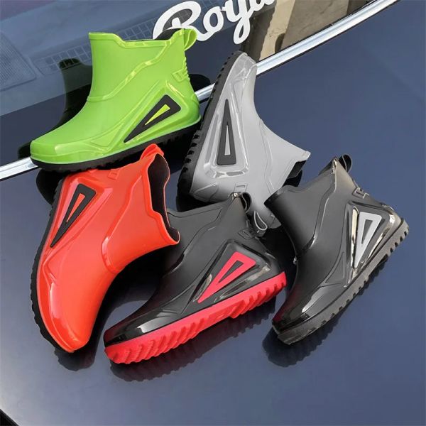 Sapatos de chuva masculinos ao ar livre sapatos de borracha duráveis de borracha botas de chuva sapatos de pesca não deslizantes Sapatos de água resistentes
