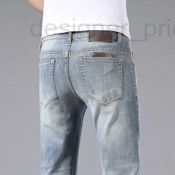 Jeans designer maschile primavera/estate jeans edizione coreana Edizione piccola elastica elastica slim marca europea etichetta in pelle etichetta maschile S2BI