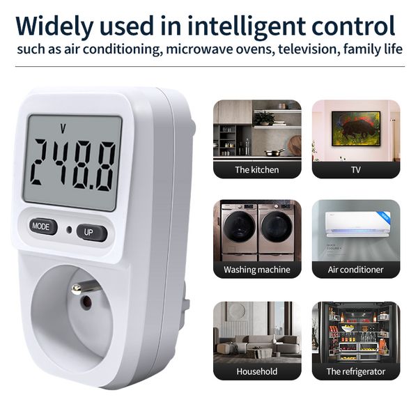220 V Elektrizitätsstrommesser Wattmeter LCD Energy Messrock -Sockel Elektrischer Tester EU FR MESSING OUTLETSCHAFTSCHAFTSCHAFTSCHAFTEN