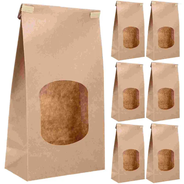 Garrafas de armazenamento 50pcs assados bolsa de embalagem de alimentos com pão transparente pão kraft de papel torrada