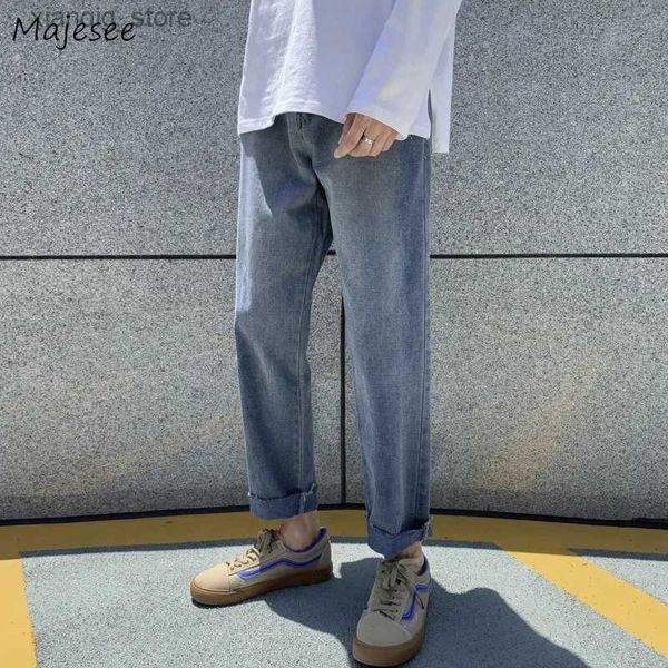 Jeans da uomo jeans azzurro jeans uomini in stile coreano ammaccatura tutto match primaverile nuove tasche progettano una caviglia semplice impero denim popolare l49 casual l49