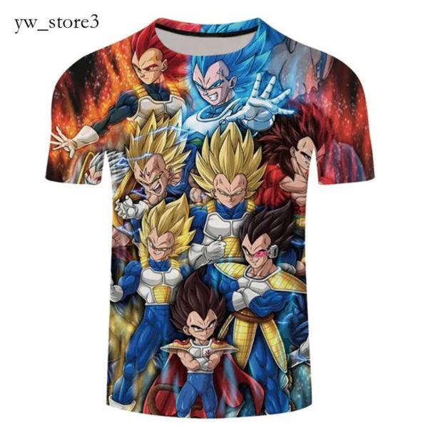 T-shirt maschile Anime Maglietta stampata Goku Stampato 3D da donna Summer Casual Cartoon Short Short Streetwear Streetwear Oversiz 5208