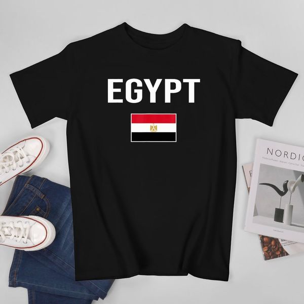 MAIS DESIGN Egito bandeira egípcia Men egípcia camiseta Tees