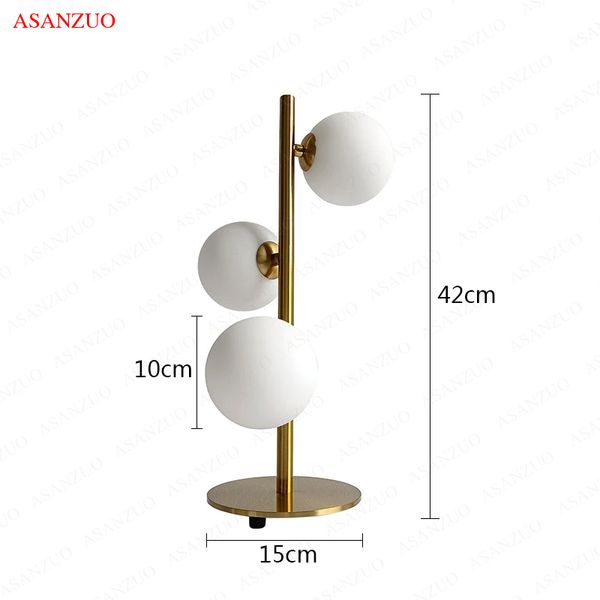 Moderne LED Gold Schlafzimmer Tischlampe Nordic Wohnzimmer Dekor Schreibtisch Lampe Milch weißes Glas Lampenschild Bett Lesen Leuchte