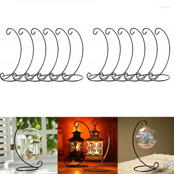 Placas decorativas 10pcs/lote 23/32cm Metal Bauble Portador ornamental Ornamento pendurado Display Stand Hanger Home Decoration Retro