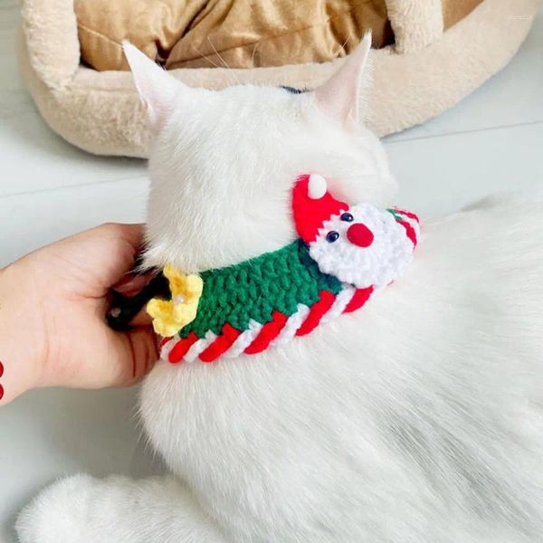 Collari per cani squisiti colletti per animali domestici Festive Wool Lana Babbo Natale Comfort per Cats Cuccioli di Natale Fornitura di Natale Carina