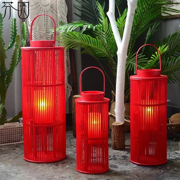 Kerzenhalter Halter Home Dekoration Chinese Red Lantern Decor Accessoires Hochzeit Mittelstücke Kerzen