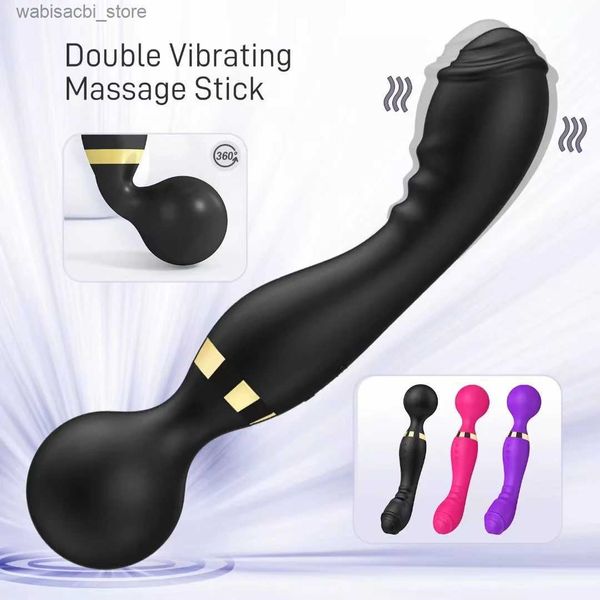 Altri oggetti di bellezza per la salute potente silicone a doppio vibratore Silicone Av Wand G-Spot Massager Dildo Clitoris Nipple stimolante per le donne giocattoli Coppia adulti 18 L49