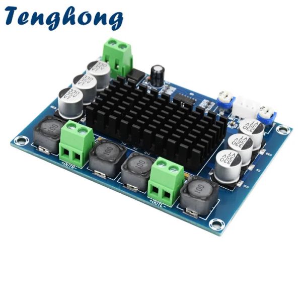 Amplificadores Tenghong Audio Digital Power Amplifier Board 50W*2 Módulo de amplificador de áudio para robô Bus Comercial Home Theater Amp DC1224V