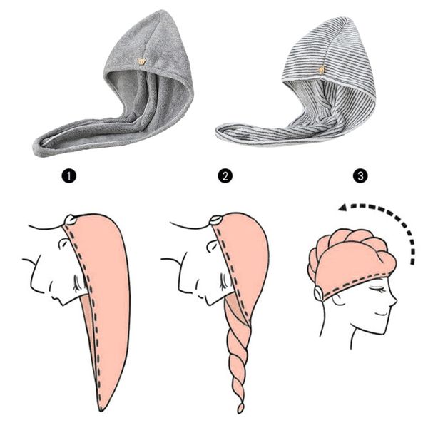 Скручивание микрофибры для очень длинной полотенце для волос для женщин и мужчин в ванной комнате быстро сухой тюрбан для сушки вьющиеся длинные густые
