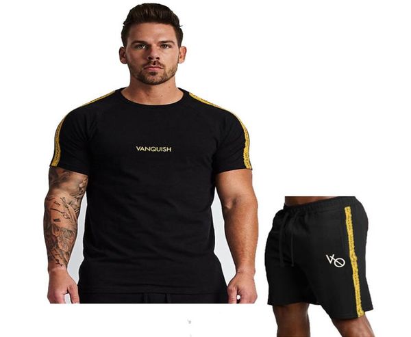 Men039s Summer Trackuit Tops Tops Pants Short Jogging Running Gym Sports Suit1789987