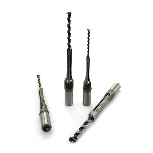 4pcs 6.35-12,7 mm HSS Twist Square Loch Bohrer Bits Auger Stirbising Meißel verlängerte Säge für Holzbearbeitungswerkzeuge