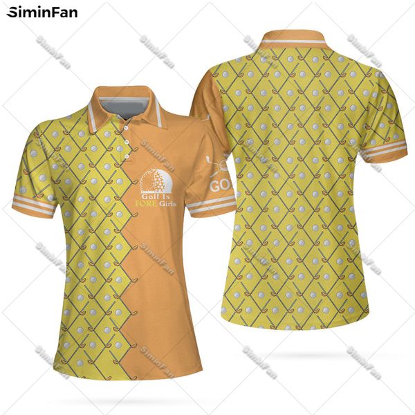 Golfspieler Frauen Polo-Shirts 3D überall über bedruckte Damen Tennis T-Shirt weibliche Sommer-Lampe Tee Girls Turnenkragen Top-1
