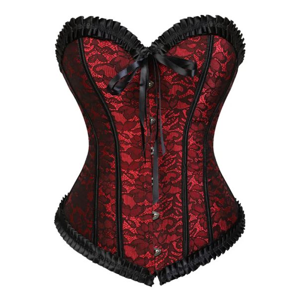 SAPUBONVA CORSET BUSTIER TOP PARA MULHERES PLUSS TAMANHO Overbust Flower Lingerie